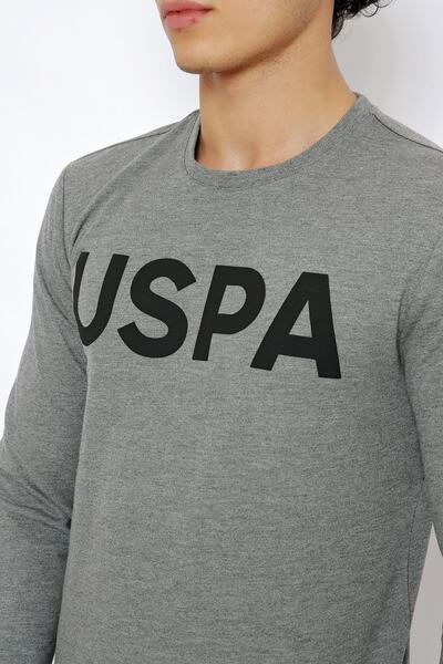 U.S. Polo Assn. U.s Polo Assn. Erkek Gri Dokuma O Yaka Sweat T-shirt