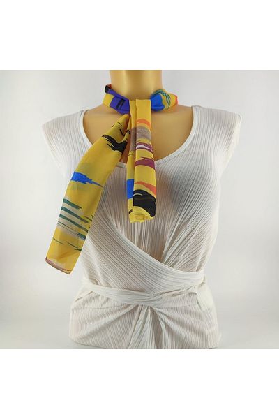 Tedz Collection Paredora Mustard Brush Patterned Short Scarf