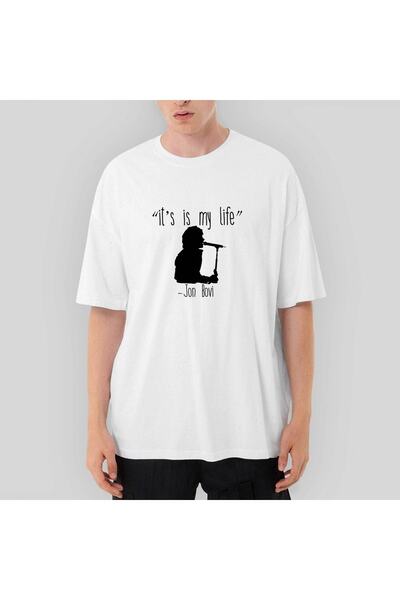 Z zepplin Bon Jovi It's My Life Oversize Λευκό T-Shirt