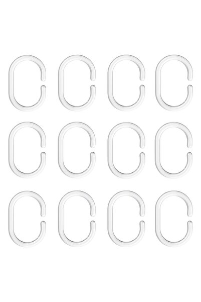 IKEA Rıngsjön 12 bucăți inele pentru perdele de duș și baie transparente