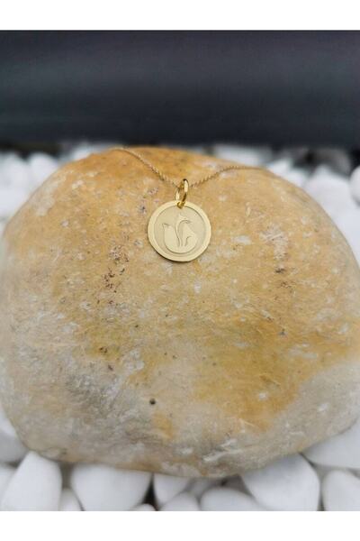 GÜMÜŞ 925k Işlemeli Tasarım Tilki Altın Kaplama Kolye