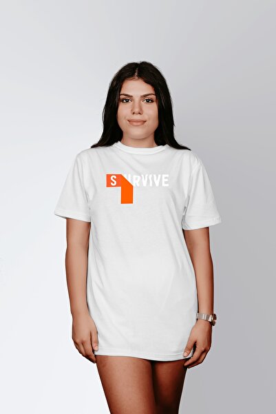 ErTaPassage Supraviețuirea albă cu imprimeu femei tricou - T7819981