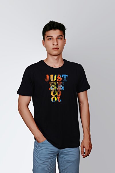 ErTaPassage Just Be Cool cu imprimeu Negru pentru bărbați tricou - T9454492