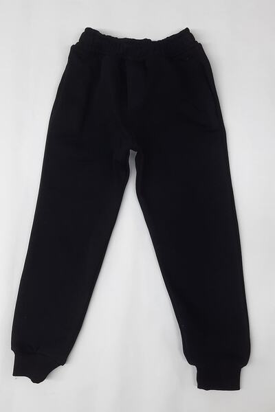 THEWERT Basic 3 Thread Raised Black Children's Sweatpants