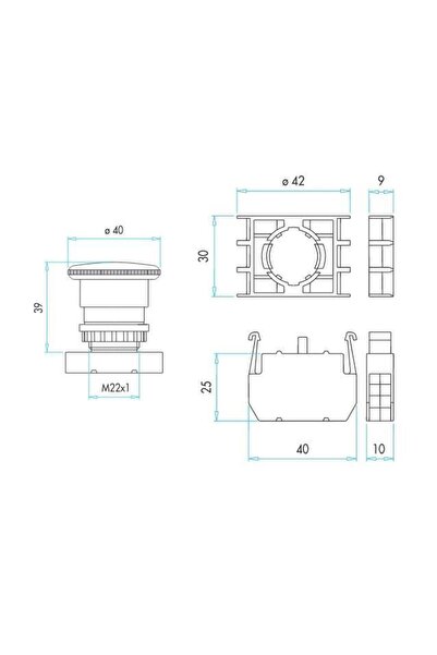 Genel Markalar Emas 40mm Acil Stop Butonu