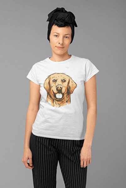 ErTaPassage Alb supradimensionat tricou - Câinele cu imprimeu , T6282591