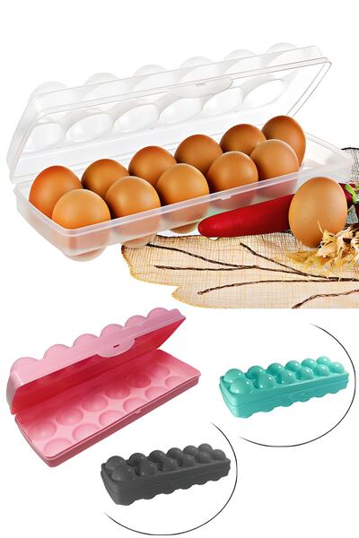 FırsatVar Eggo Portable - 12-Piece Clear Plastic Egg Carrying and Storage Set