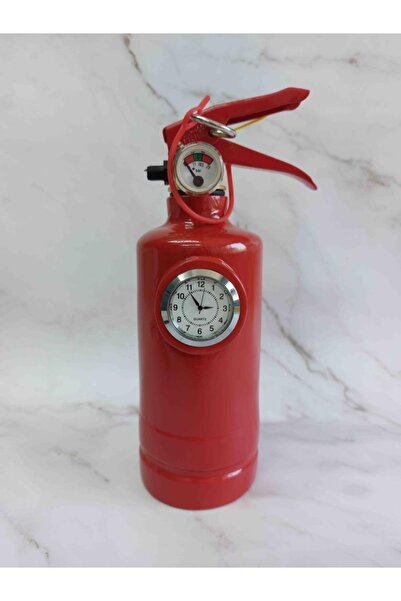 CajuArt Yangın Tüpü Görünümlü Dekoratif Masa Saati Küçük Saatli