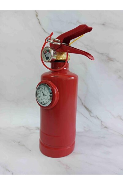 CajuArt Yangın Tüpü Görünümlü Dekoratif Masa Saati Küçük Saatli