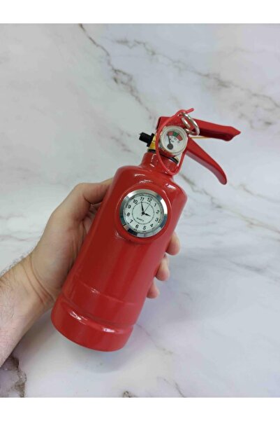 CajuArt Yangın Tüpü Görünümlü Dekoratif Masa Saati Küçük Saatli