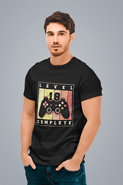 ErTaPassage Negru cu imprimeu Bărbați tricou - Nivel completat, T818977