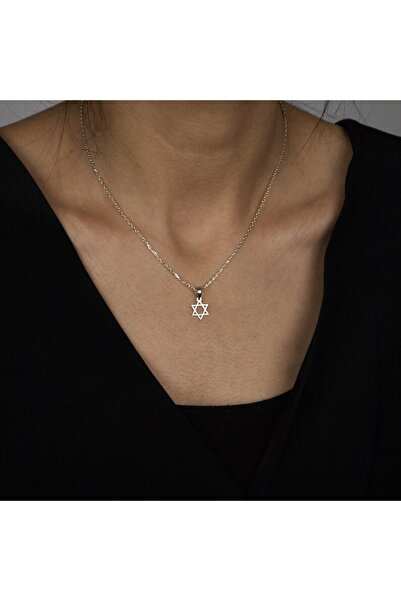 GÜMÜŞ 925 Ayar Davut Yıldızı Kolye