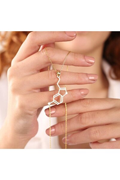 GÜMÜŞ 925k Serotonin Hormon Altın Kaplama Kolye