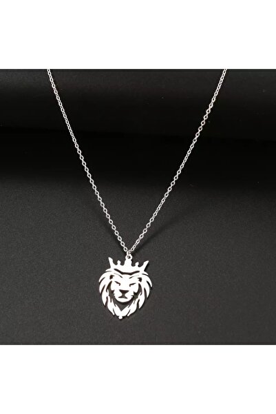GÜMÜŞ Aslan Kral Kolye 925k