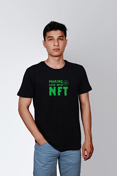ErTaPassage Μαύρο ανδρικό μπλουζάκι Nft με τύπωμα - T285801