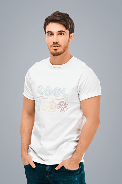 ErTaPassage Bărbat alb tricou - 1990 cu imprimeu , T525426