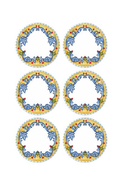 The Mia Limoncello Serving Plate Set of 6 - 26 Cm
