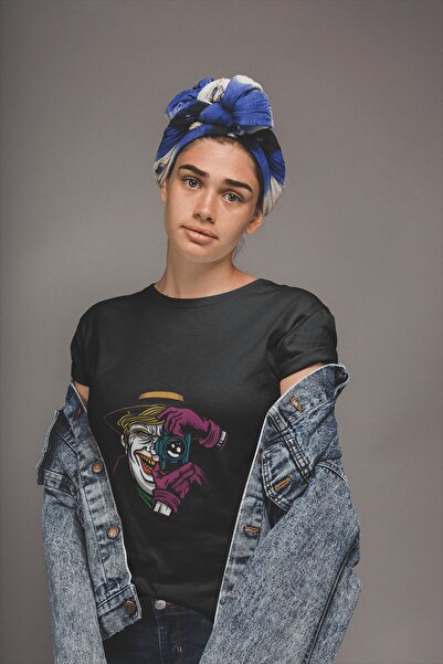 ErTaPassage Black Joker cu imprimeu Femeie tricou - T5697296