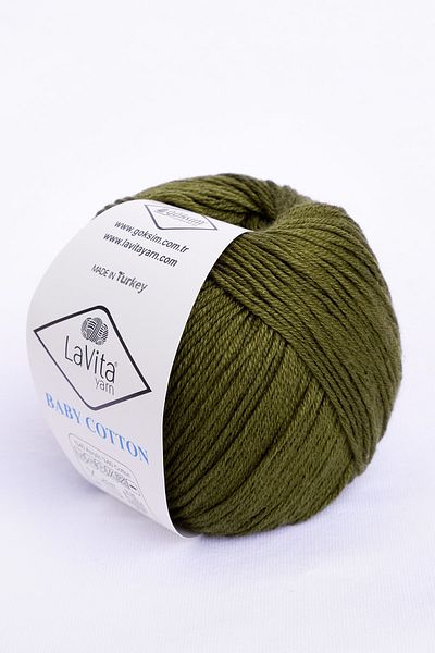 LaVita Yarn Baby Cotton 50 gr Amigurumi, Punch, Hand Knitting Thread 5 Pack Taka Yarn (HAKİ-8001)