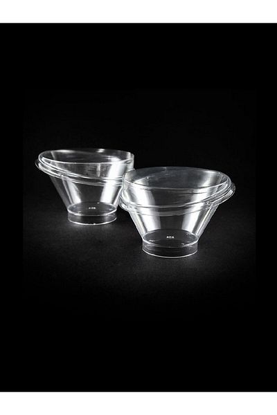 KURTSAN AMBALAJ Crystal Asymmetric Bowl with Lid (600 PCS)