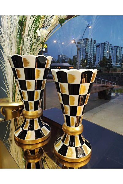 ASSE HOME 2'li Dama Desen Vazo Takım