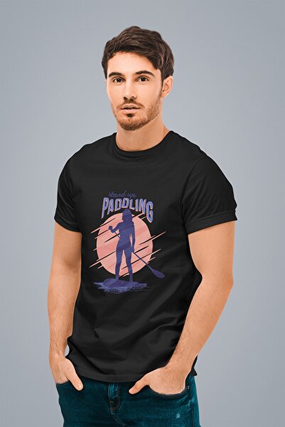 ErTaPassage Negru cu imprimeu Bărbați tricou - Stand Up T9598500