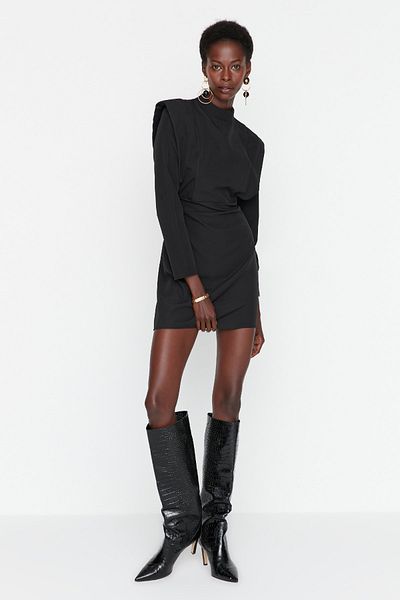 Trendyol Collection Μαύρο Μίνι Υφαντό Φόρεμα TWOAW23EL00900