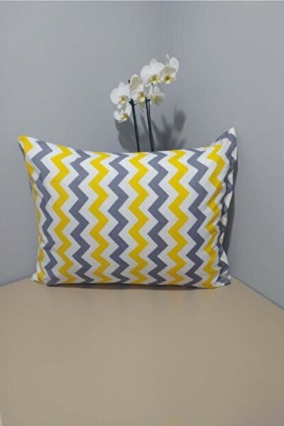 mer-tim ezberbozan ev tekstili غطاء وسادة بنمط متعرج أصفر مكون من قطعتين مقاس...