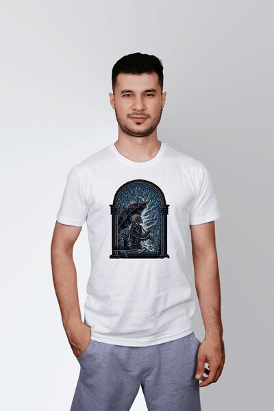 ErTaPassage White Skeleton cu imprimeu Bărbați tricou - T1990110