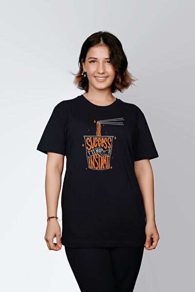 ErTaPassage Negru cu imprimeu Femeie tricou - Moment de succes, scris T5591408