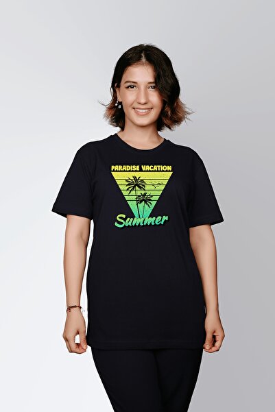 ErTaPassage Black Paradise cu imprimeu Femei tricou - T9406314