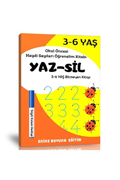Enine Boyuna Eğitim Okul Öncesi Haydi Sayıları Öğrenelim Yaz-Sil Kitabı - Eni...