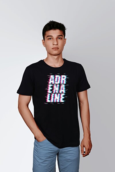 ErTaPassage Black Adrenaline cu imprimeu supradimensionat Bărbați tricou - T1...