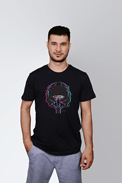 ErTaPassage Cască de zbor neagră pentru bărbați cu imprimeu Standard tricou T...