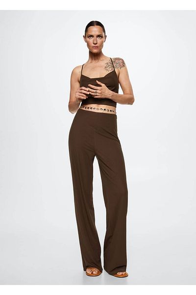 MANGO Woman Παντελόνι Palazzo Flowy