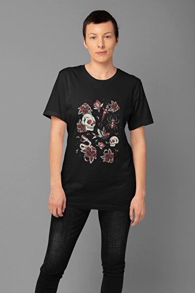 ErTaPassage Black Old School cu imprimeu Femei tricou - T4447724