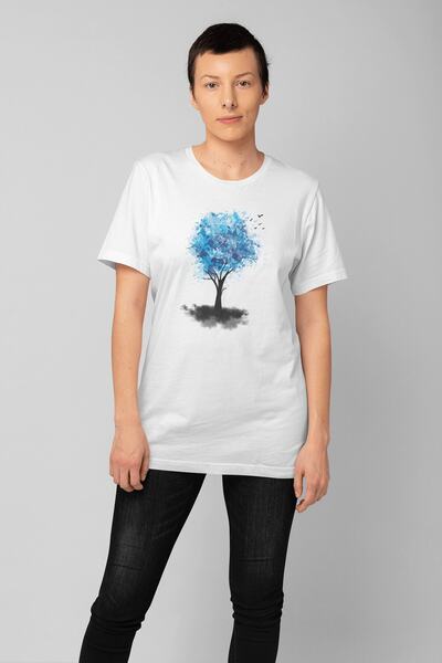 ErTaPassage White Fantastic Tree cu imprimeu Femeie tricou - T4820279