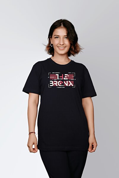 ErTaPassage Γυναικείο μπλουζάκι Bronx 1986 Written με τύπωμα - Μαύρο T2224649