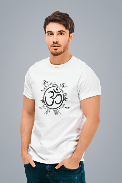 ErTaPassage Beli Om simbol muški T-shirt - T3127200