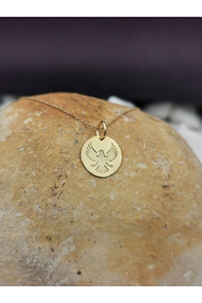 GÜMÜŞ 24 Ayar Has Altın Kaplama Kartal Kolye