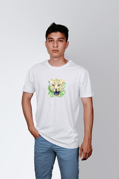 ErTaPassage Beli Sa leopard printom Muškarci T-shirt - T6074100