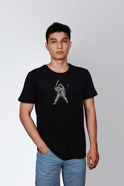 ErTaPassage Astronaut care joacă baseball negru cu imprimeu băieți tricou - T...