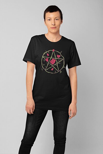 ErTaPassage Crni pentagram Štampano žene T-shirt - T146992