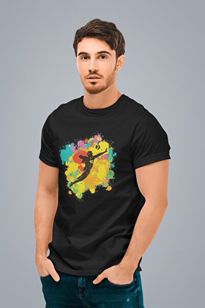 ErTaPassage Crni fistball Štampano muškarci T-shirt - T3598801