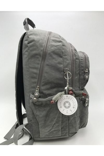 DUOMİNO Fcstore Crinkle Fabric Water Resistant Large Size Gray Clinker Backpack/laptop Travel School Bag
