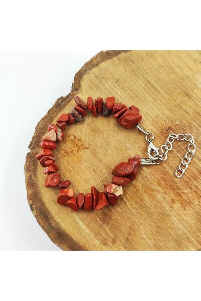 ByKolyeucum سوار من حجر جاسبر الأحمر الطبيعي المكسور