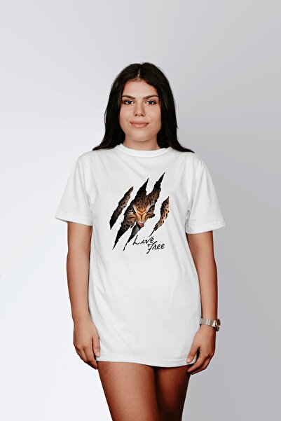 ErTaPassage White Özgür Yaşa cu imprimeu Femeie tricou - T6731312