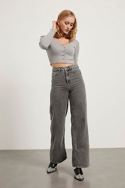 LİMABEL Smoked Power - Παντελόνι Palazzo Loose Jeans με σούπερ ψηλή μέση και Lycra