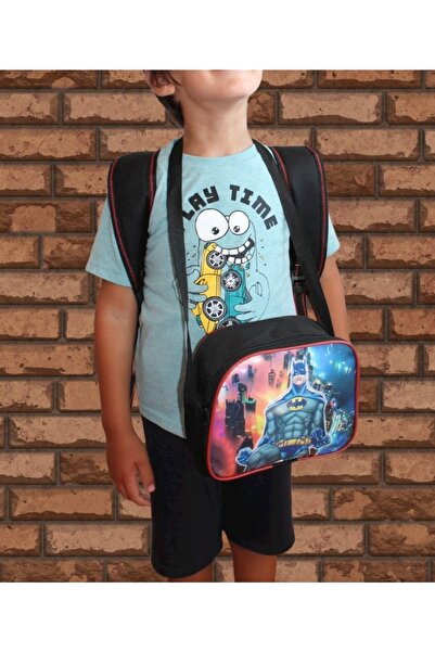 BULUT Ilkokul Çantası Batman Figürlü Beslenme Çantalı Set Erkek Çocuğu Okul Çantası