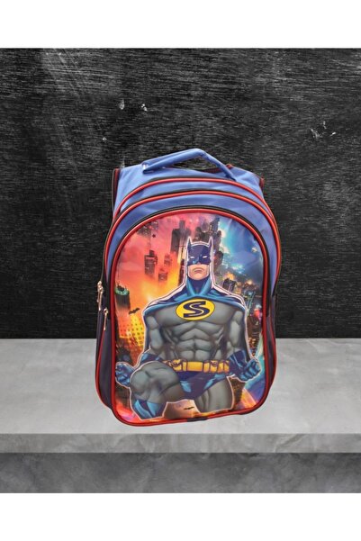 BULUT Ilkokul Çantası Batman Figürlü Beslenme Çantalı Set Erkek Çocuğu Okul Çantası